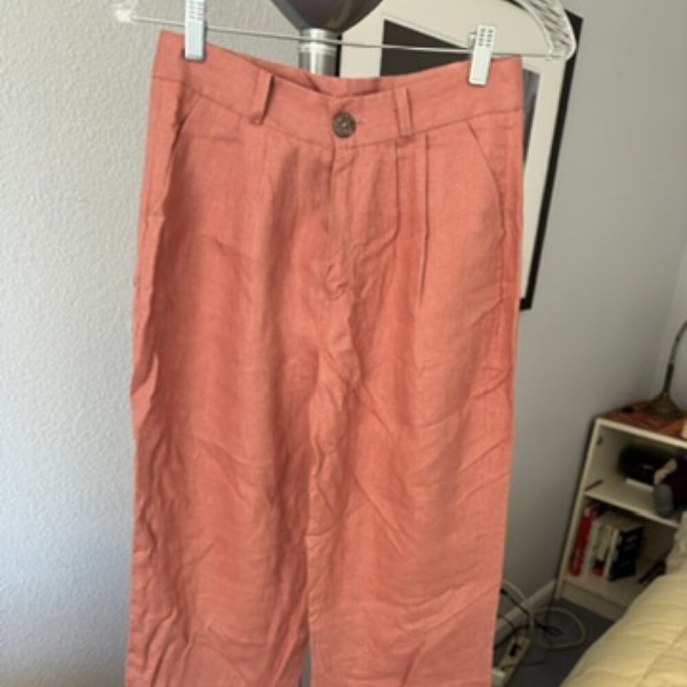 Coral pink trousers
